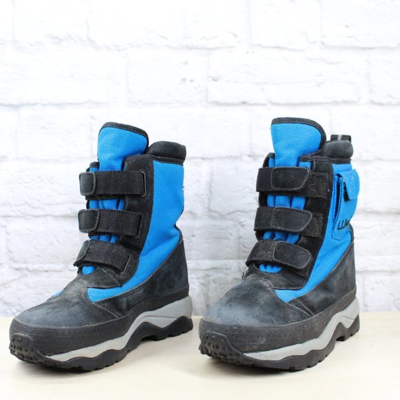 L.L. Bean Other - LL Bean Kid's Blue Black Suede Fabric Insulated Winter Snow Boots Size 4